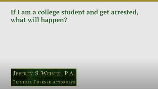 If I am a college student and get arrested, what will happen?